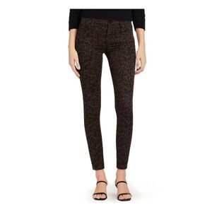 JOE'S Womens Brown Pocketed Zippered Animal Print Skinny Jeans 25